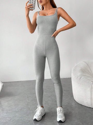 Solid Cami Unitard Jumpsuit