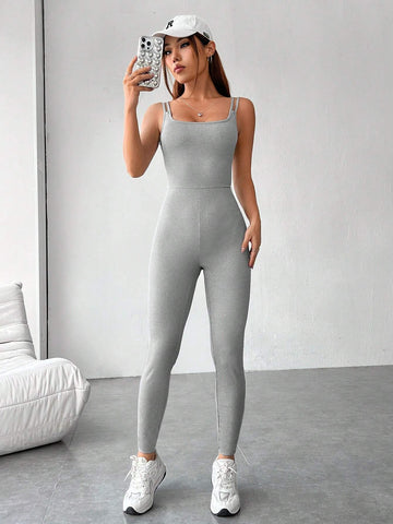 Solid Cami Unitard Jumpsuit