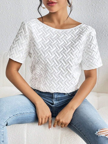 Solid Boat Neck Blouse