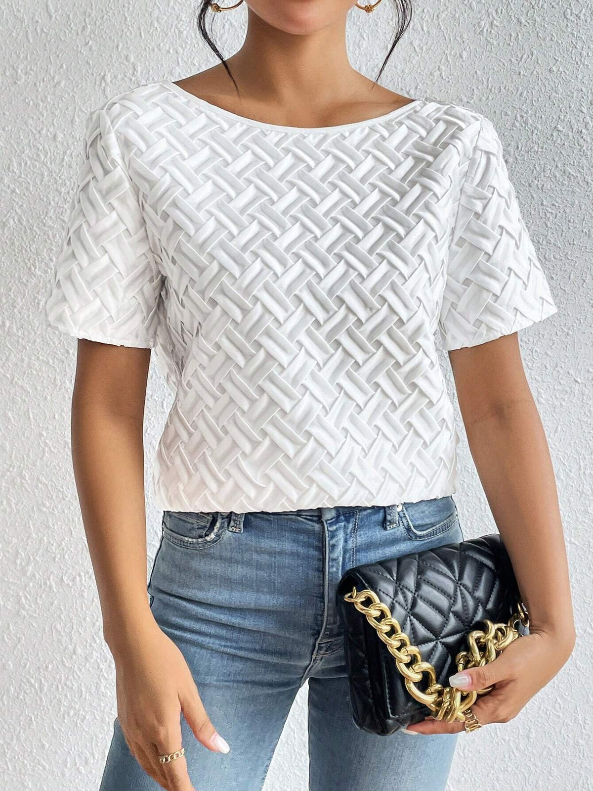 Solid Boat Neck Blouse