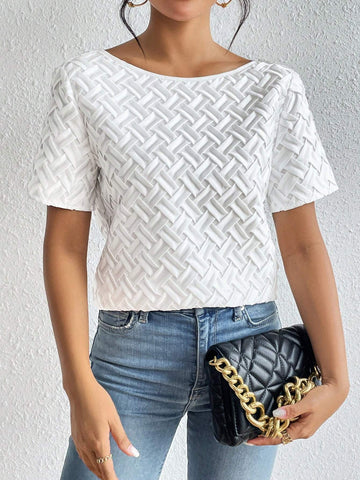 Solid Boat Neck Blouse