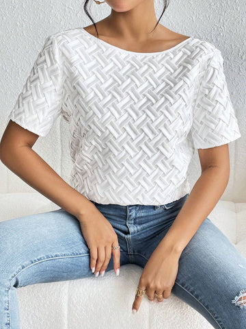 Solid Boat Neck Blouse
