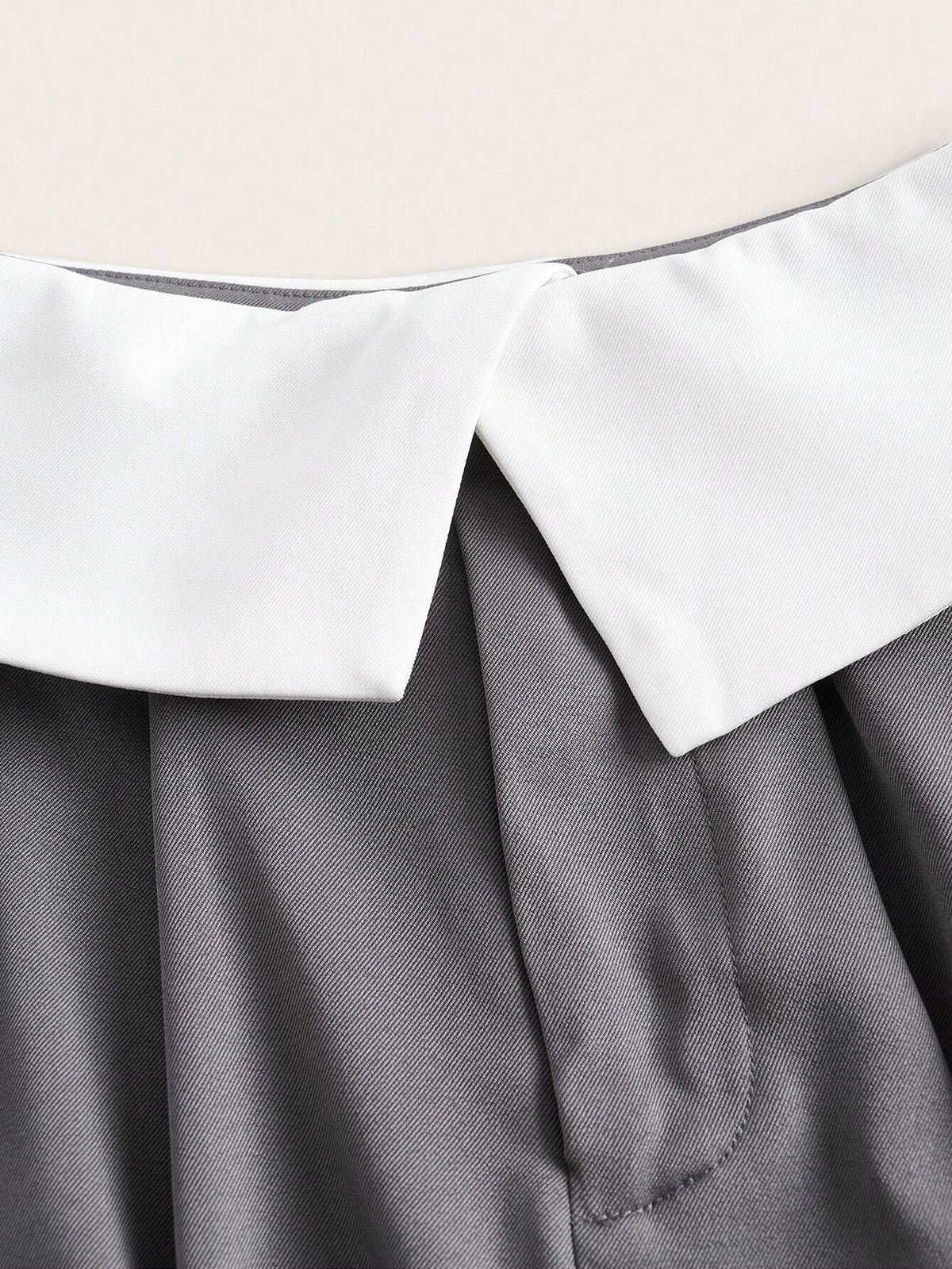 Two Tone Tube Top & Fold Pleated Detail Skirt