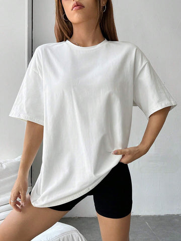 Building & Slogan Graphic Drop Shoulder Tee