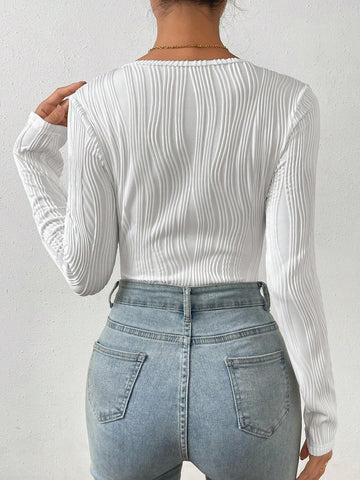 Solid Square Neck Bodysuit