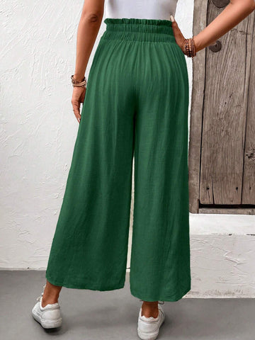 Frenchy Paperbag Waist Belted Wide Leg Pants