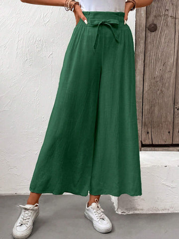 Frenchy Paperbag Waist Belted Wide Leg Pants