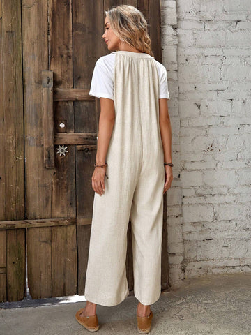 EMERY ROSE Dual Pocket Overall Jumpsuit Without Tee