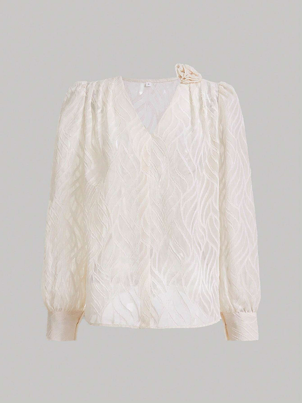 Solid Stereo Flower Blouse