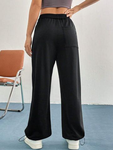 Graphic Print Slant Pocket Sweatpants