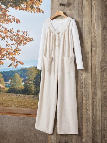 EMERY ROSE Dual Pocket Overall Jumpsuit Without Tee