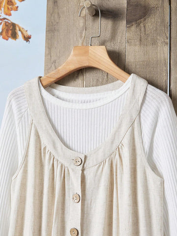 EMERY ROSE Dual Pocket Overall Jumpsuit Without Tee