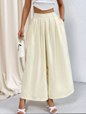 Solid Wide Leg Pants