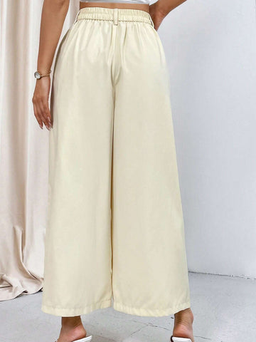 Solid Wide Leg Pants