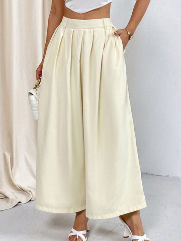 Solid Wide Leg Pants