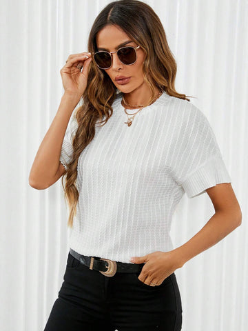 Solid Flounce Sleeve Tee