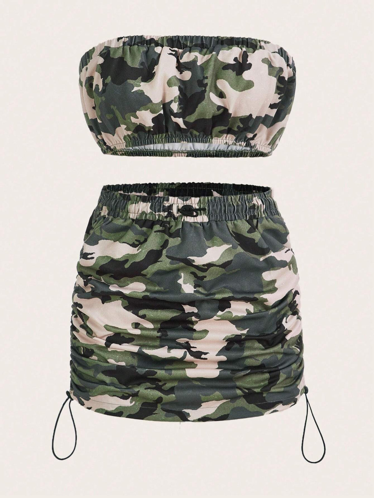 Camo Tube Top & Drawstring Skirt