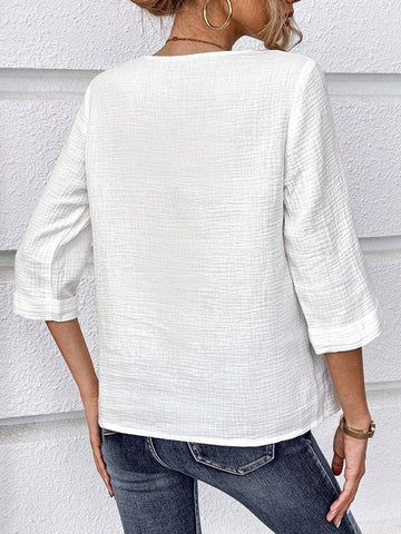 Solid Round Neck Blouse