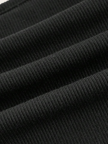 Solid Crop Tank Top & Flap Pocket Skirt