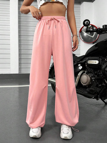 EZwear Drawstring Waist Solid Sweatpants