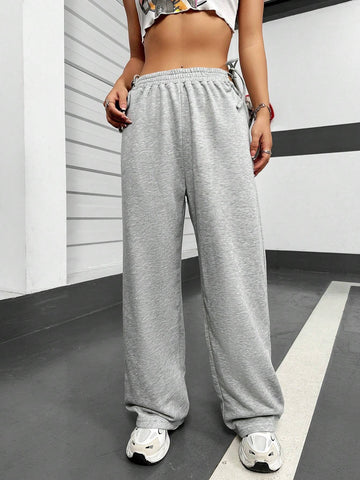 EZwear Solid Elastic Waist Sweatpants