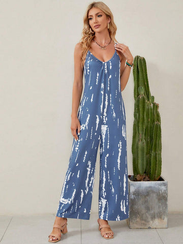 EMERY ROSE Tie Dye Cami Jumpsuit