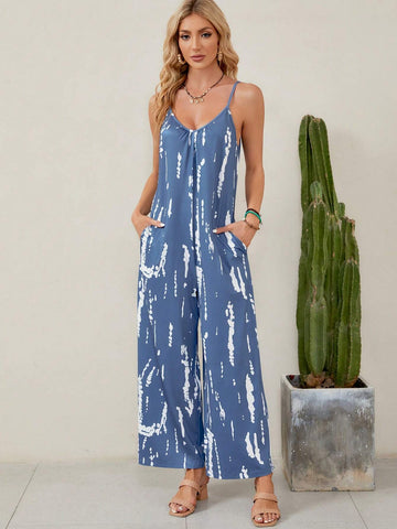 EMERY ROSE Tie Dye Cami Jumpsuit
