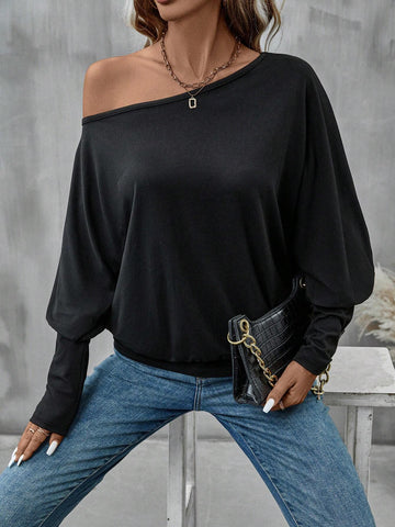 Solid Batwing Sleeve Tee