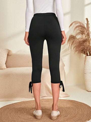 EMERY ROSE High Waist Knot Hem Leggings