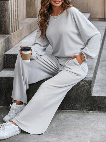 Drop Shoulder Tee & Wide Leg Pants