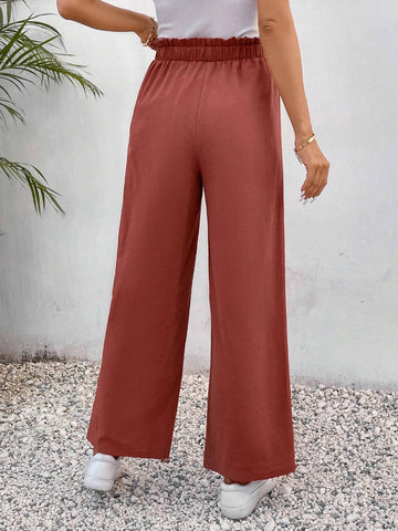 Frenchy Paperbag Waist Pocket Patched Pants