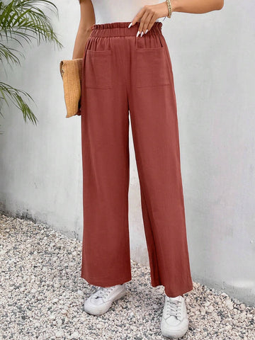 Frenchy Paperbag Waist Pocket Patched Pants