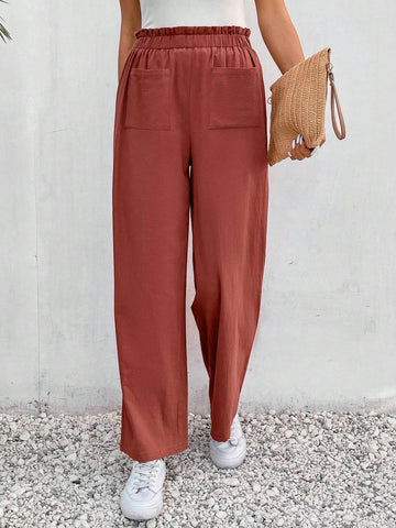 Frenchy Paperbag Waist Pocket Patched Pants