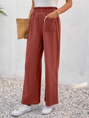 Frenchy Paperbag Waist Pocket Patched Pants