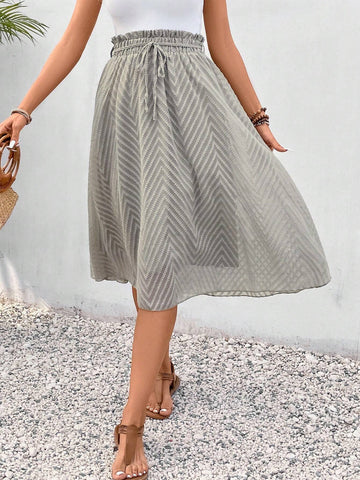 Frenchy Paperbag Waist Knot Front Skirt