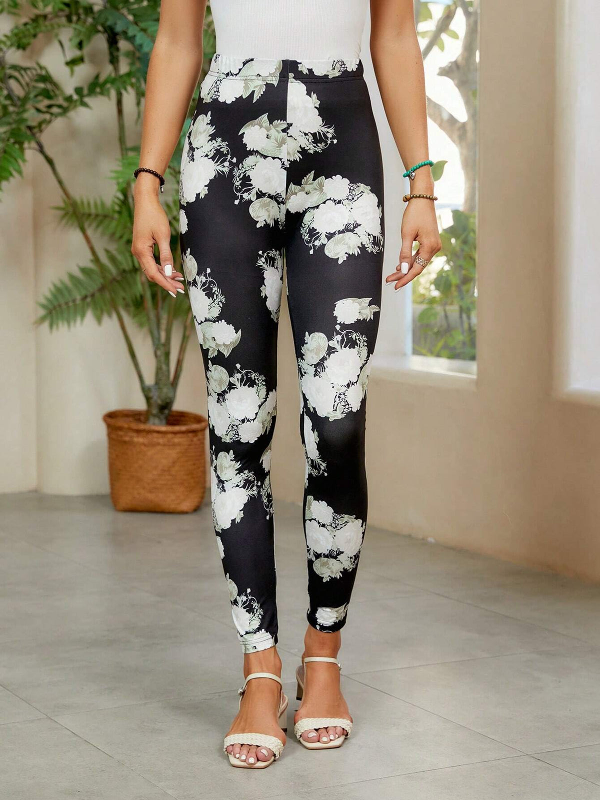 EMERY ROSE Floral Print Leggings