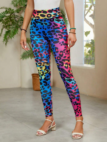 EMERY ROSE Leopard Print Ombre Leggings