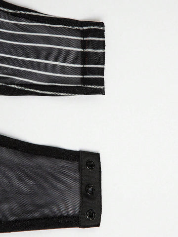 Geo Print Sheer Mesh Tank Bodysuit & Skirt