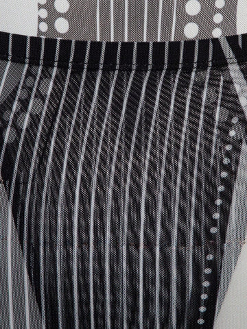 Geo Print Sheer Mesh Tank Bodysuit & Skirt