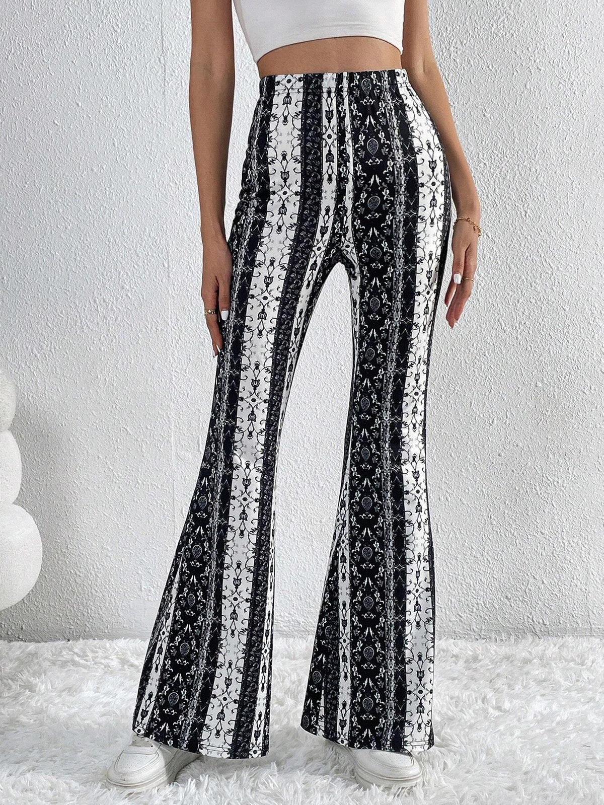 Tall Allover Print Flare Leg Pants