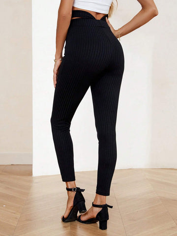 Cut Out Waist Leggings