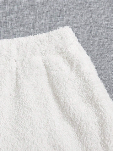 Solid Fuzzy Crop Tee & Shorts