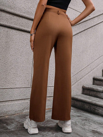 EZwear Flap Pocket Flare Leg Pants