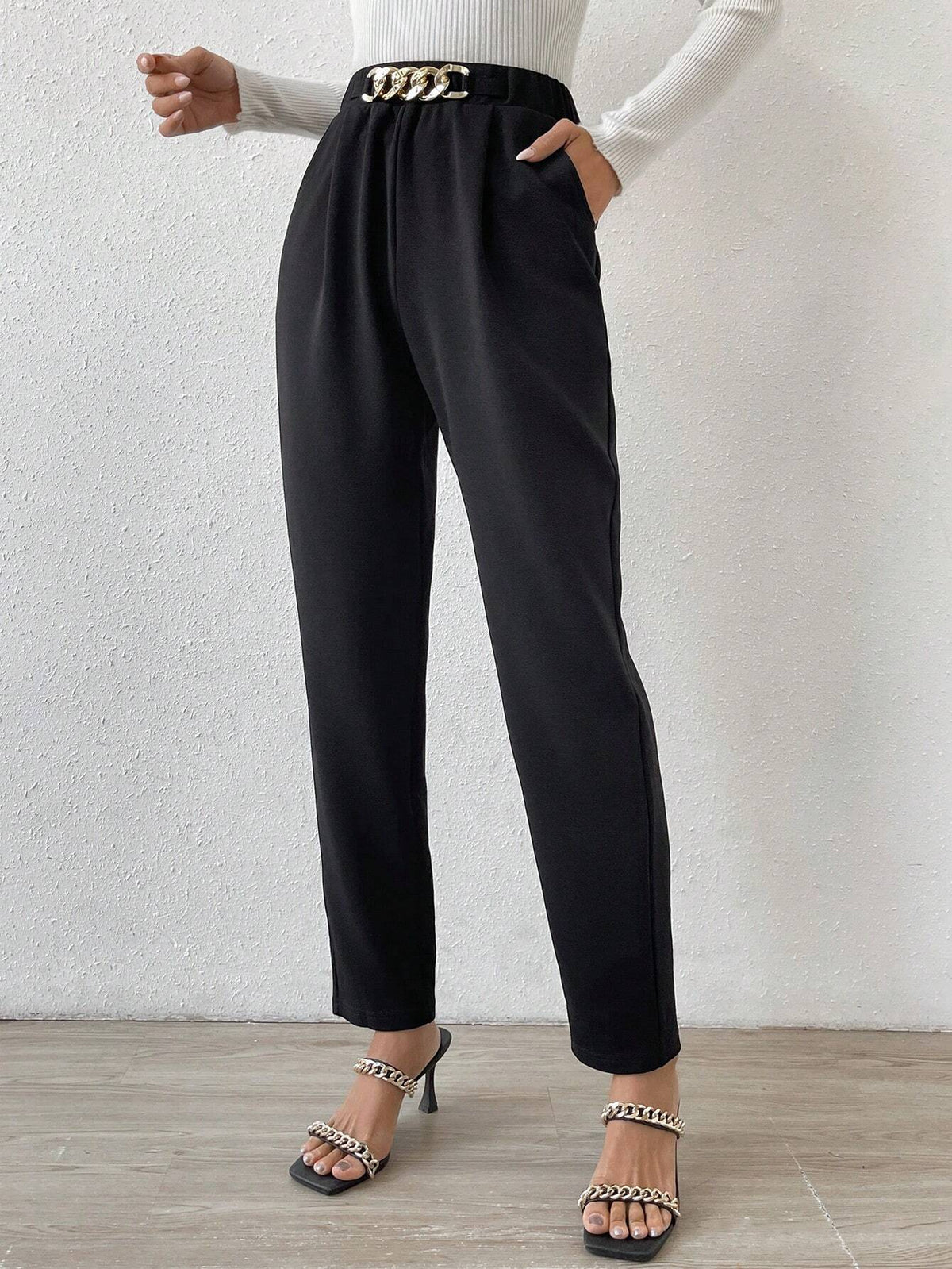Frenchy Chain Detail Pants