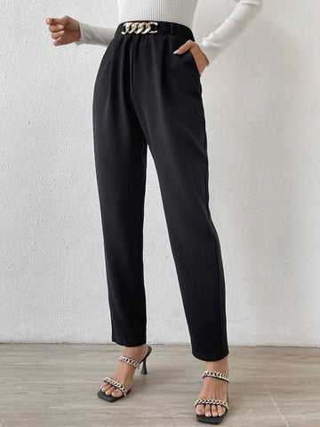 Frenchy Chain Detail Pants