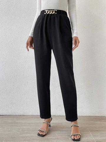 Frenchy Chain Detail Pants
