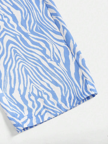 EZwear Zebra Striped Wide Leg Pants