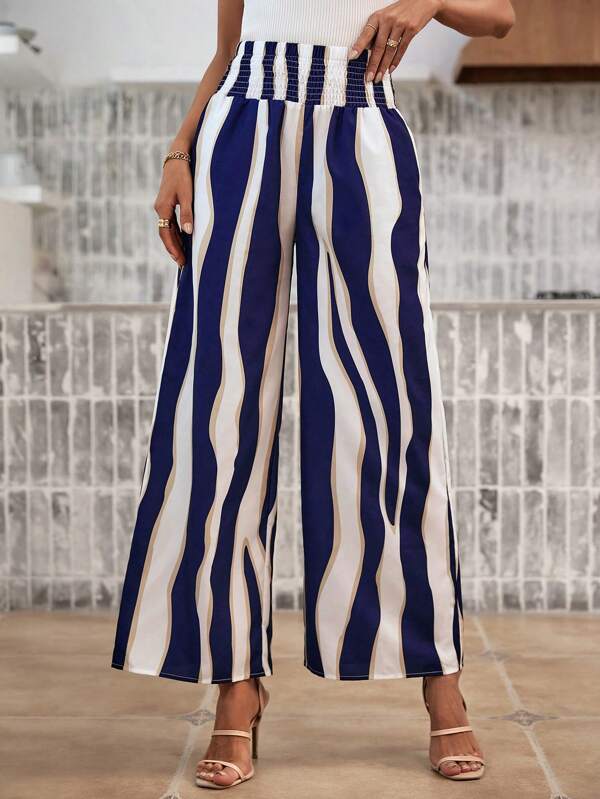 Colorblock Wide Leg Pants