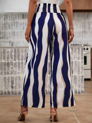 Colorblock Wide Leg Pants
