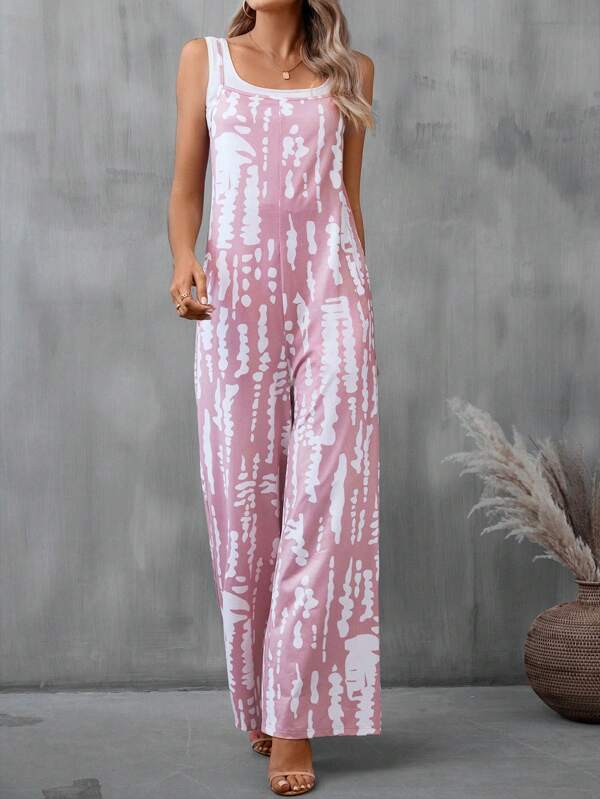 Tie Dye Cami Jumpsuit Without Tank Top